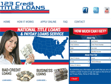 Tablet Screenshot of 123credittitleloans.com